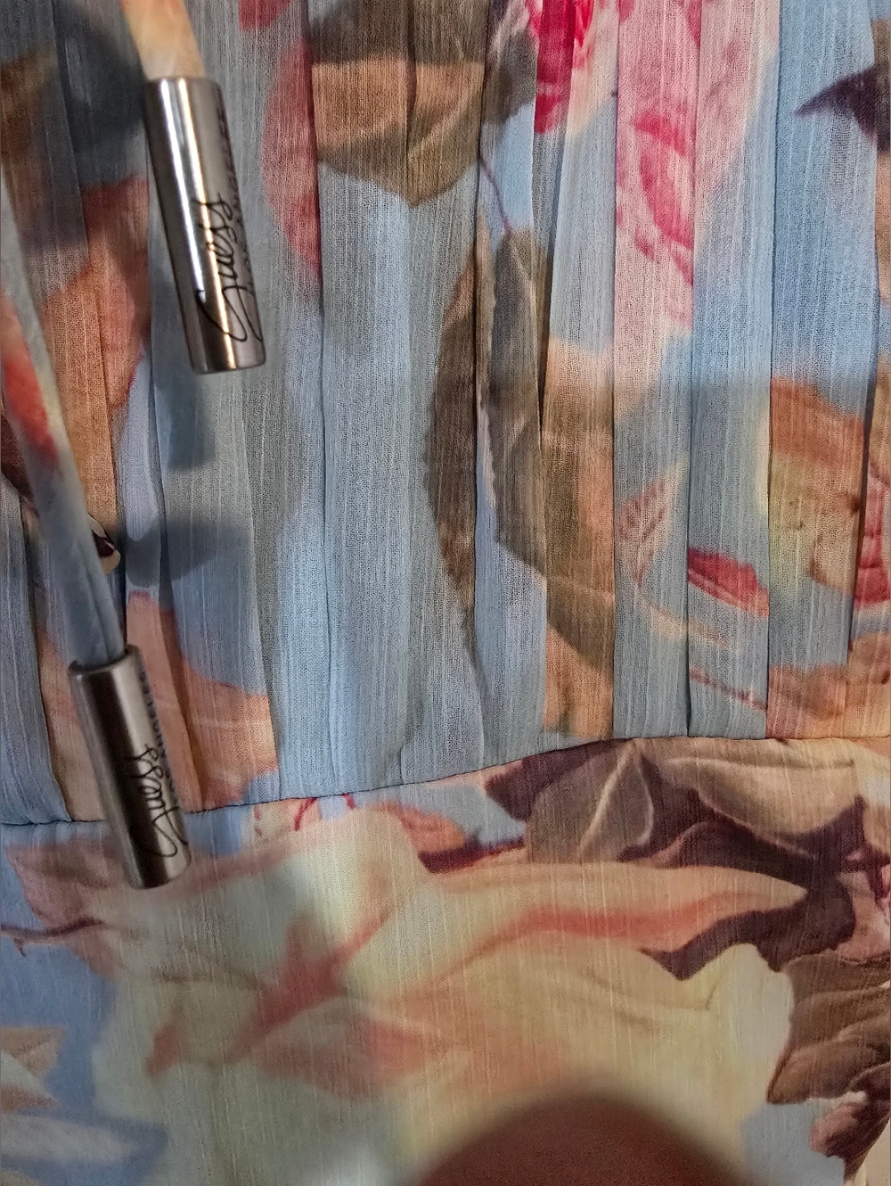 Guess Light Blue Floral Off-Shoulder Mini Dress - Picture 5 of 9